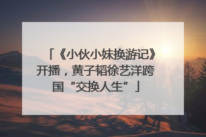 《小伙小妹换游记》开播，黄子韬徐艺洋跨国“交换人生”