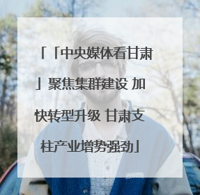「中央媒体看甘肃」聚焦集群建设 加快转型升级 甘肃支柱产业增势强劲