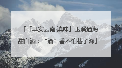 「早安云南·滇味」玉溪通海甜白酒：“酒”香不怕巷子深