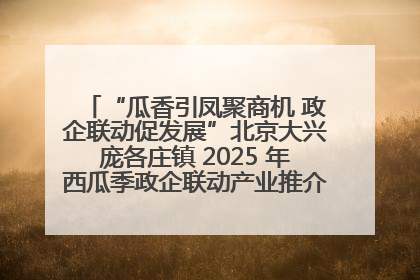 “瓜香引凤聚商机 政企联动促发展”北京大兴庞各庄镇 2025 年西瓜季政企联动产业推介活动圆满举行
