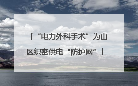 “电力外科手术”为山区织密供电“防护网”