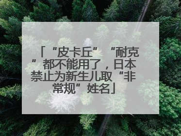 “皮卡丘”“耐克”都不能用了，日本禁止为新生儿取“非常规”姓名