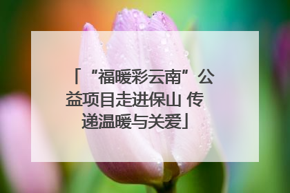 “福暖彩云南”公益项目走进保山 传递温暖与关爱