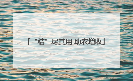 “秸”尽其用 助农增收