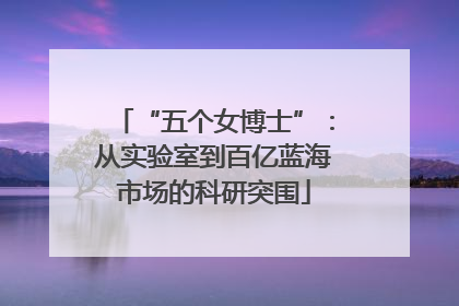 “五个女博士”：从实验室到百亿蓝海市场的科研突围