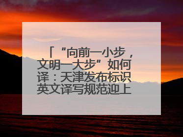 “向前一小步，文明一大步”如何译：天津发布标识英文译写规范迎上合峰会