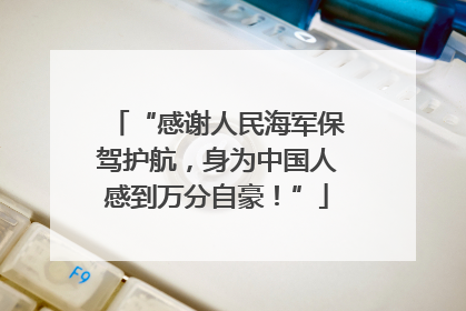 “感谢人民海军保驾护航，身为中国人感到万分自豪！”