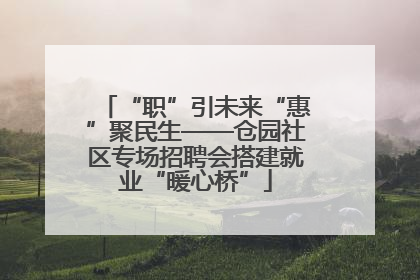 “职”引未来“惠”聚民生——仓园社区专场招聘会搭建就业“暖心桥”