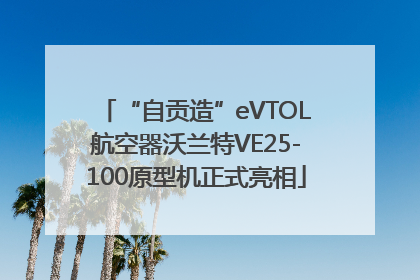 “自贡造”eVTOL航空器沃兰特VE25-100原型机正式亮相