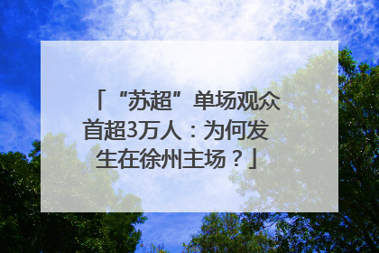“苏超”单场观众首超3万人：为何发生在徐州主场？