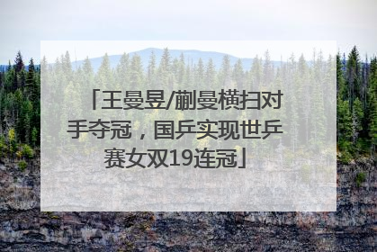 王曼昱/蒯曼横扫对手夺冠，国乒实现世乒赛女双19连冠