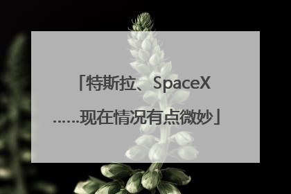 特斯拉、SpaceX……现在情况有点微妙