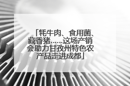 牦牛肉、食用菌、藏香猪……这场产销会助力甘孜州特色农产品走进成都