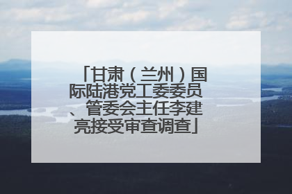 甘肃（兰州）国际陆港党工委委员、管委会主任李建亮接受审查调查