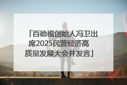 百德福创始人冯卫出席2025民营经济高质量发展大会并发言