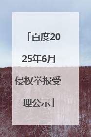 百度2025年6月侵权举报受理公示