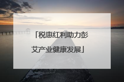 税惠红利助力彭艾产业健康发展