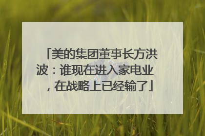 美的集团董事长方洪波：谁现在进入家电业，在战略上已经输了