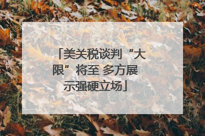 美关税谈判“大限”将至 多方展示强硬立场
