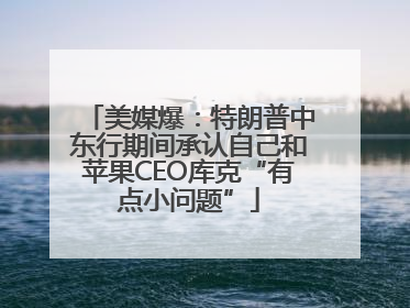 美媒爆：特朗普中东行期间承认自己和苹果CEO库克“有点小问题”