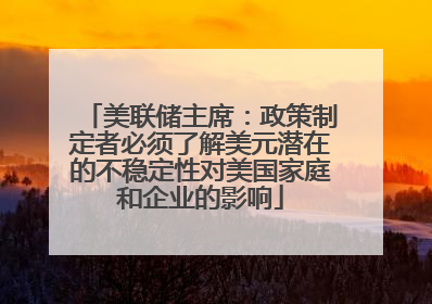 美联储主席：政策制定者必须了解美元潜在的不稳定性对美国家庭和企业的影响