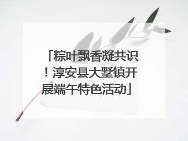 粽叶飘香凝共识！淳安县大墅镇开展端午特色活动