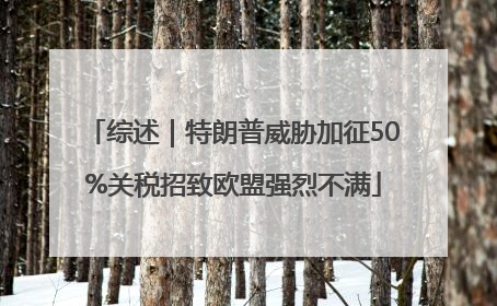 综述｜特朗普威胁加征50%关税招致欧盟强烈不满