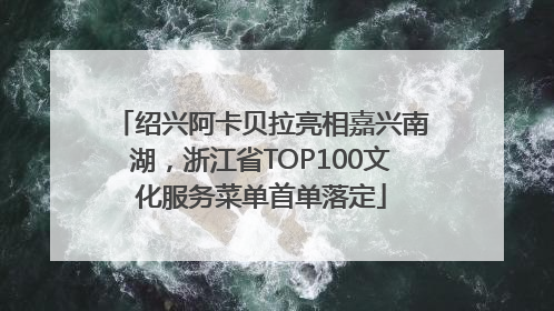 绍兴阿卡贝拉亮相嘉兴南湖，浙江省TOP100文化服务菜单首单落定