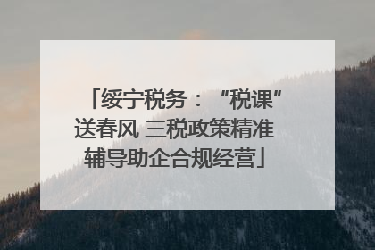 绥宁税务：“税课”送春风 三税政策精准辅导助企合规经营