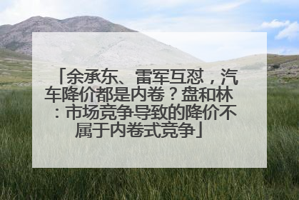 余承东、雷军互怼，汽车降价都是内卷？盘和林：市场竞争导致的降价不属于内卷式竞争