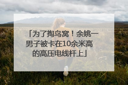 为了掏鸟窝！余姚一男子被卡在10余米高的高压电线杆上