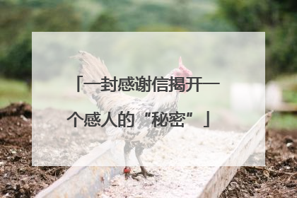 一封感谢信揭开一个感人的“秘密”