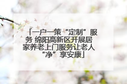 一户一策“定制”服务 绵阳高新区开展居家养老上门服务让老人“净”享安康