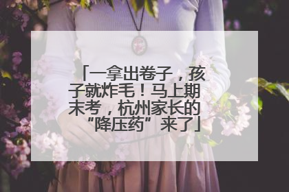 一拿出卷子，孩子就炸毛！马上期末考，杭州家长的“降压药”来了