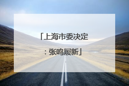 上海市委决定：张鸣履新