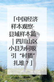 中国经济样本观察·县域样本篇｜四川山区小县为何吸引“村播”扎堆？