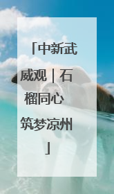 中新武威观｜石榴同心 筑梦凉州