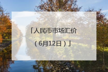 人民币市场汇价（6月12日）