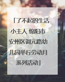 了不起的生活小主人 绵阳市安州区调元路幼儿园举行劳动月系列活动