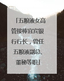 五粮液女高管接棒宜宾银行行长，曾任五粮液副总、董秘等职