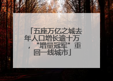 五座万亿之城去年人口增长逾十万，“增量冠军”重回一线城市