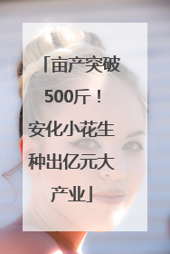 亩产突破500斤！安化小花生种出亿元大产业