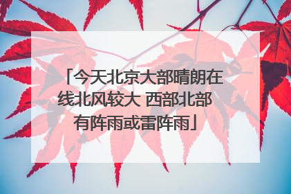 今天北京大部晴朗在线北风较大 西部北部有阵雨或雷阵雨