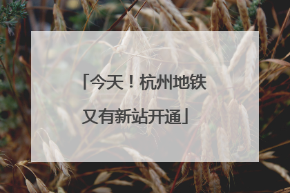 今天！杭州地铁又有新站开通