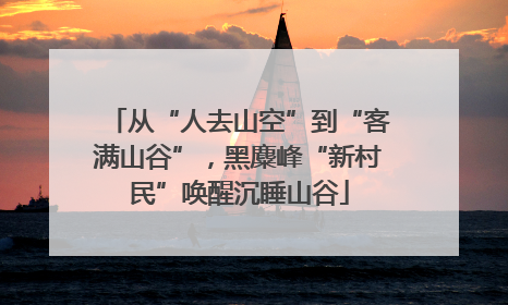 从“人去山空”到“客满山谷”，黑麋峰“新村民”唤醒沉睡山谷