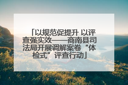 以规范促提升 以评查强实效——商南县司法局开展调解案卷“体检式”评查行动