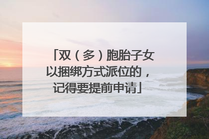 双（多）胞胎子女以捆绑方式派位的，记得要提前申请