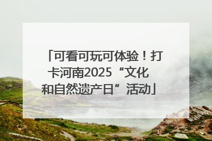 可看可玩可体验！打卡河南2025“文化和自然遗产日”活动
