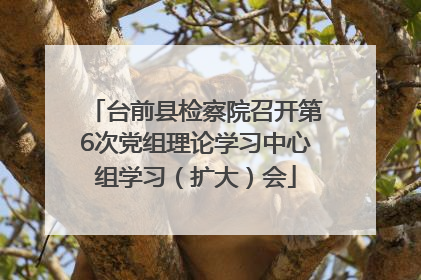 台前县检察院召开第6次党组理论学习中心组学习（扩大）会