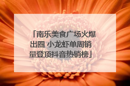 南乐美食广场火爆出圈 小龙虾单周销量登顶抖音热销榜